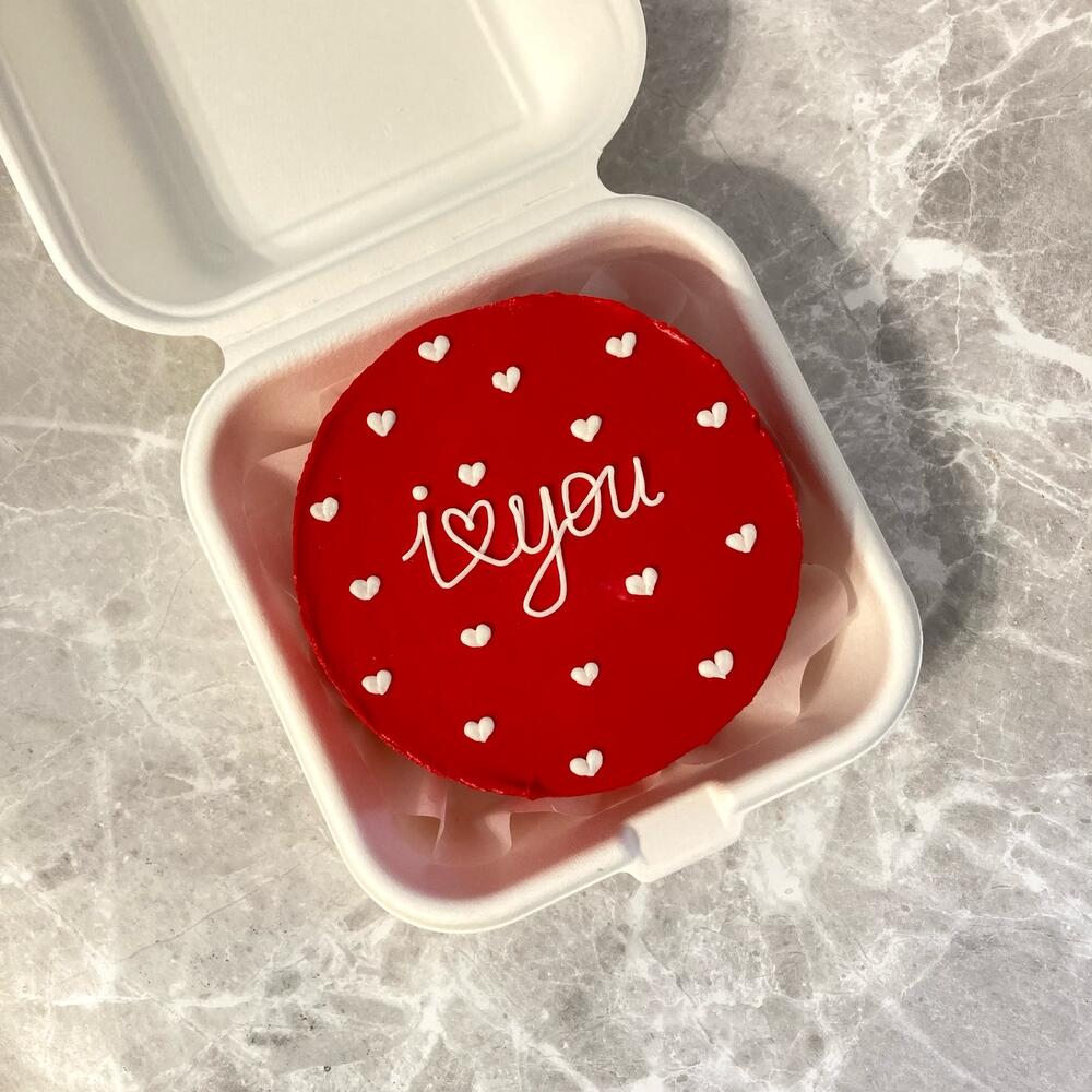 Бенто-торт «люблю тебя» шоколад-вишня