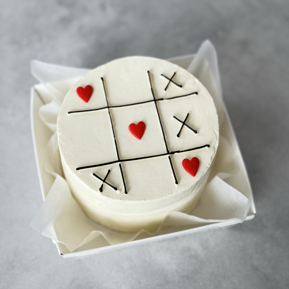 Бенто торт любовь крестики-нолики на 14 февраля День влюбленных