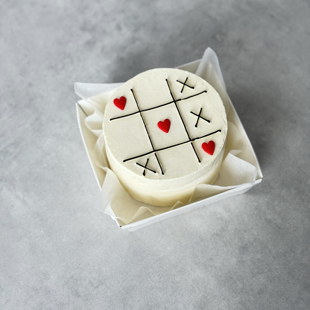 Бенто торт любовь крестики-нолики на 14 февраля День влюбленных
