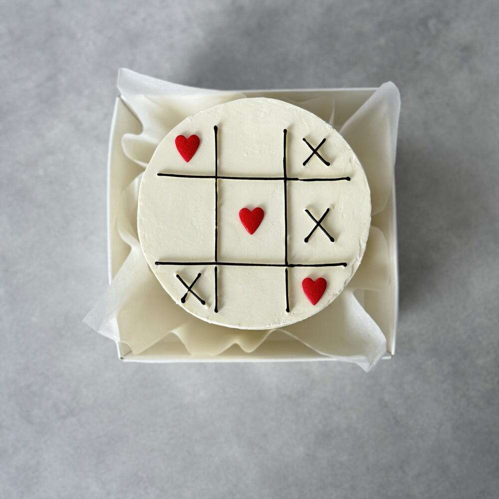 Бенто торт любовь крестики-нолики на 14 февраля День влюбленных