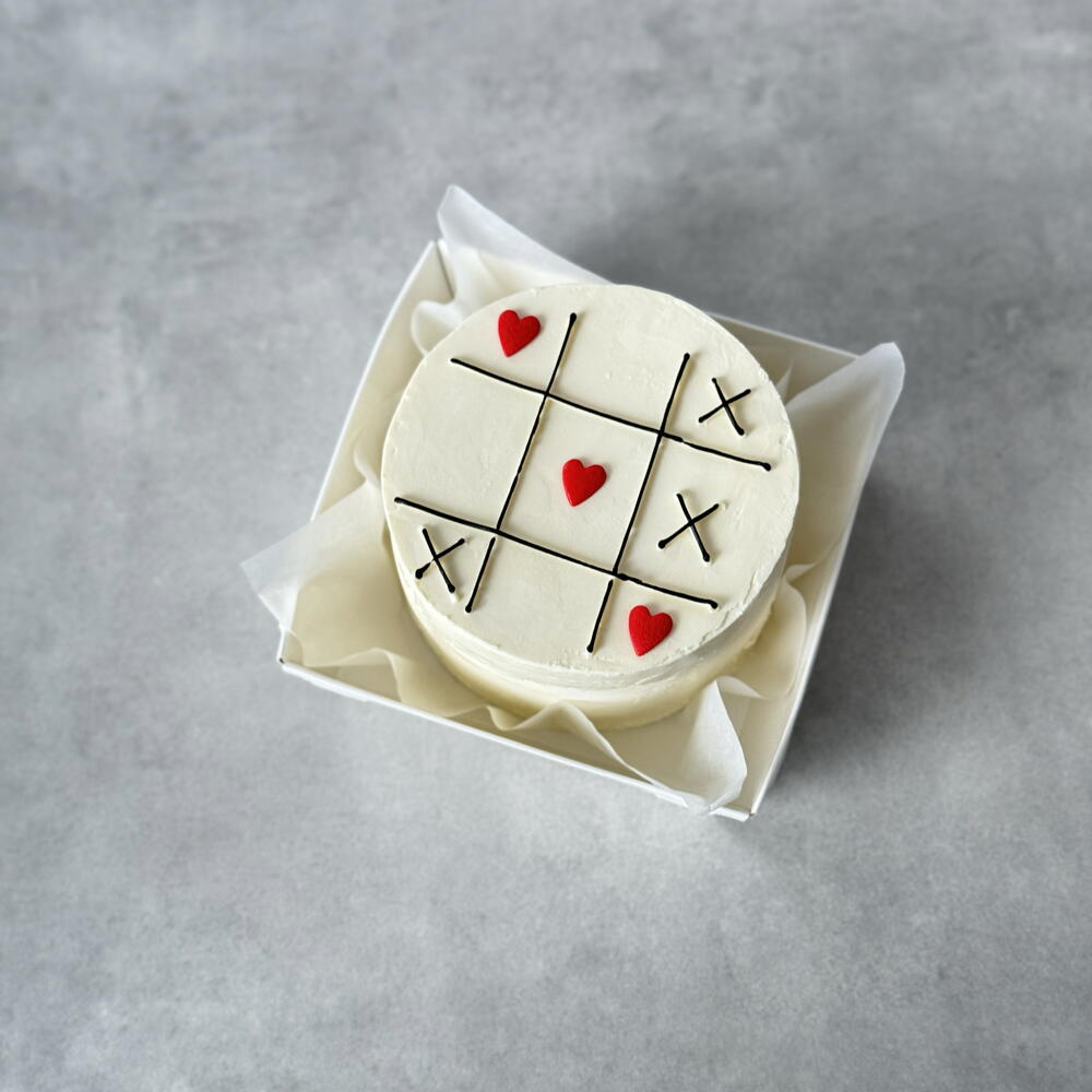 Бенто торт любовь крестики-нолики на 14 февраля День влюбленных