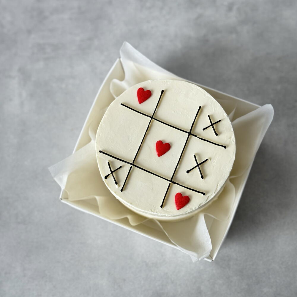 Бенто торт любовь крестики-нолики на 14 февраля День влюбленных