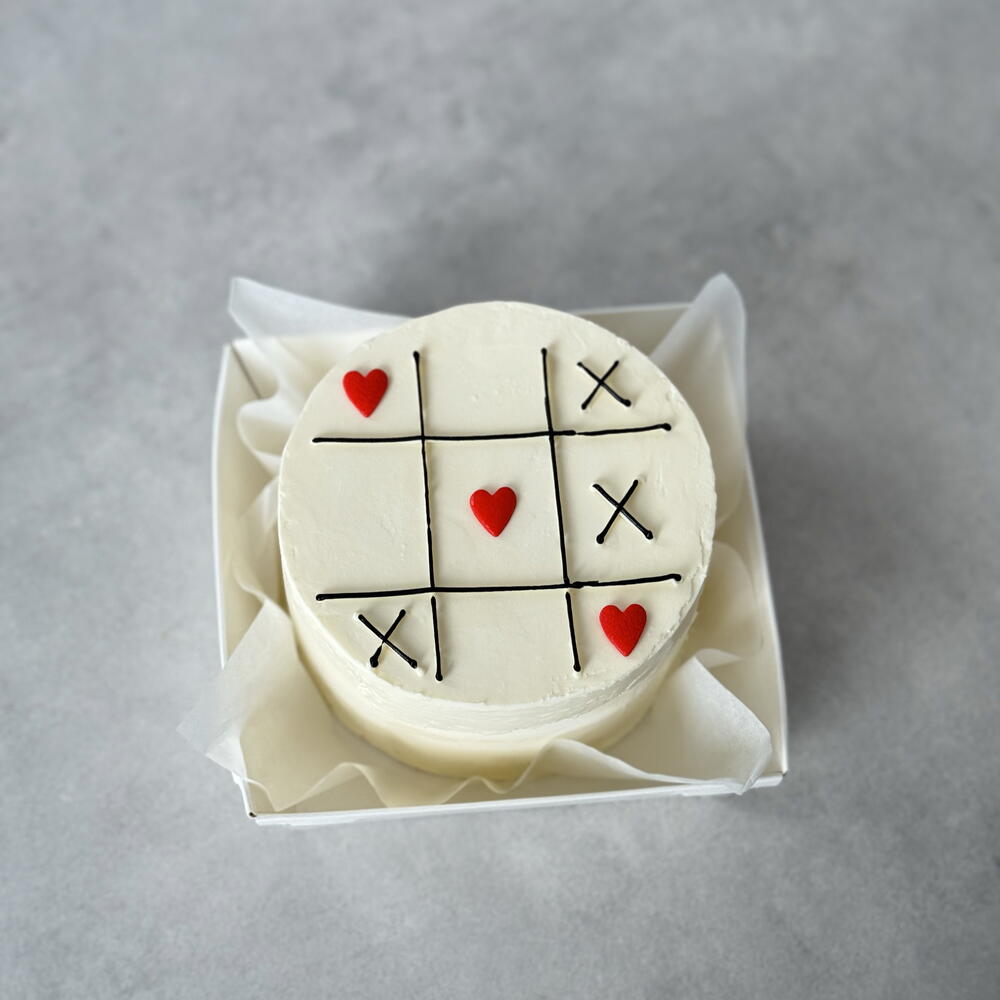 Бенто торт любовь крестики-нолики на 14 февраля День влюбленных