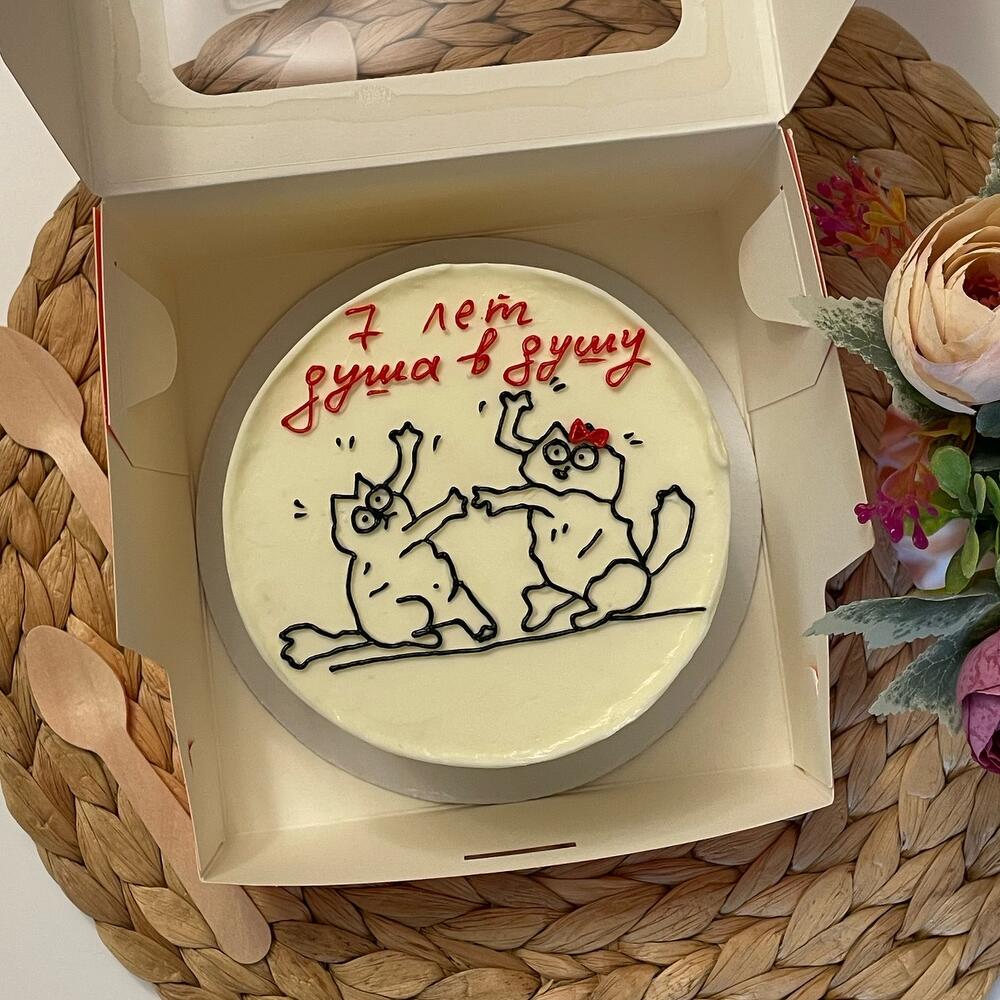 Бенто торт М, 650гр Душа в душу