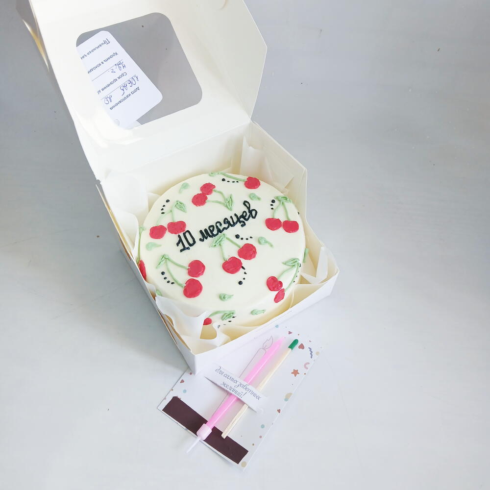 Бенто торт малышу 10 месяцев,, с вишенкой