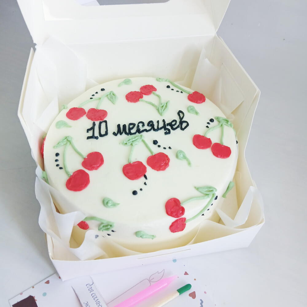 Бенто торт малышу 10 месяцев,, с вишенкой