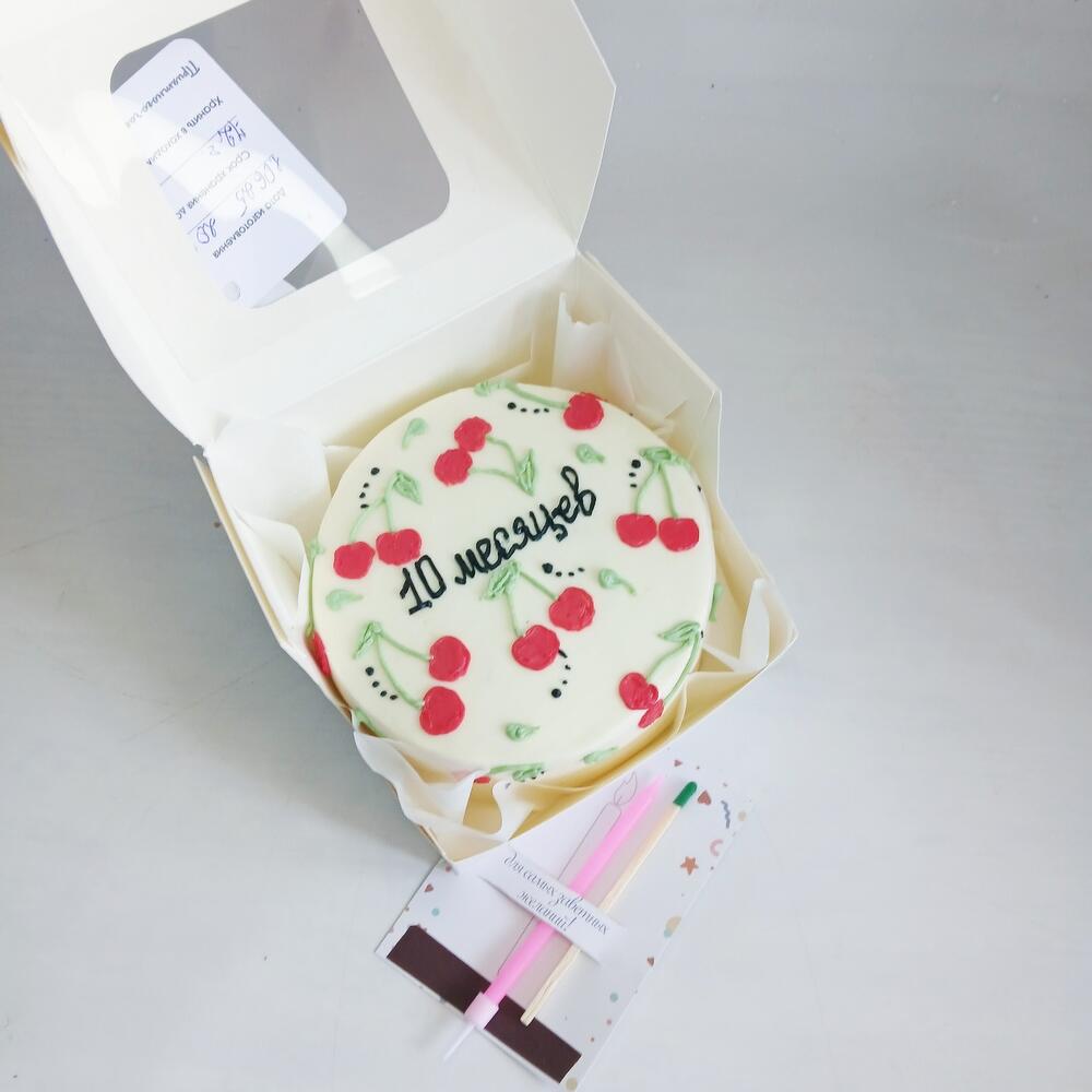 Бенто торт малышу 10 месяцев,, с вишенкой