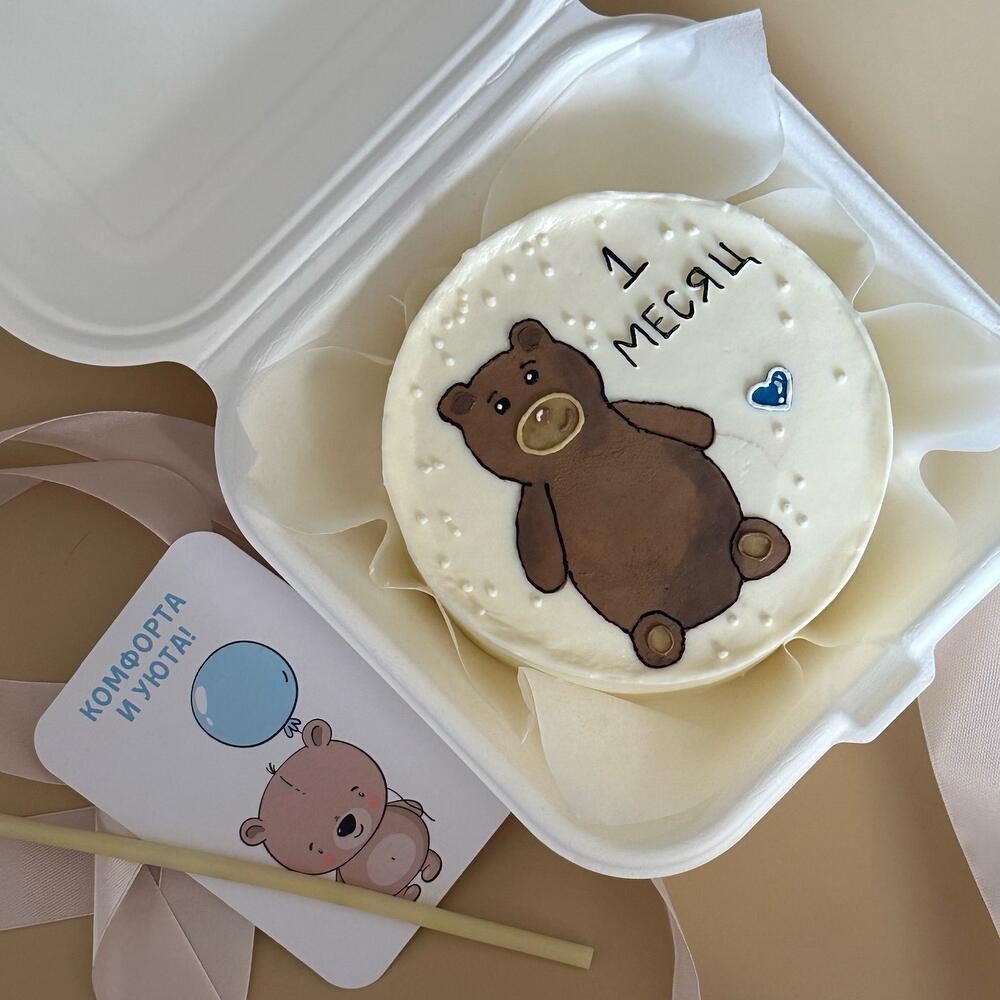 Бенто торт малышу на месяц с мишкой/медведем