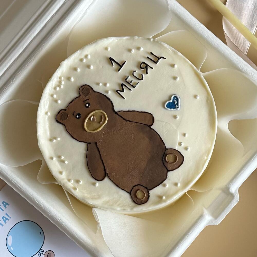 Бенто торт малышу на месяц с мишкой/медведем