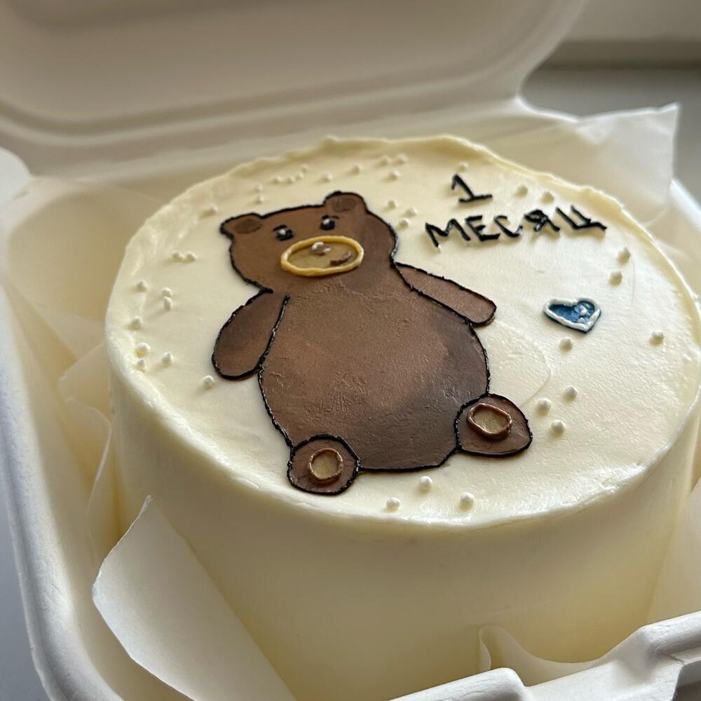 Бенто торт малышу на месяц с мишкой/медведем