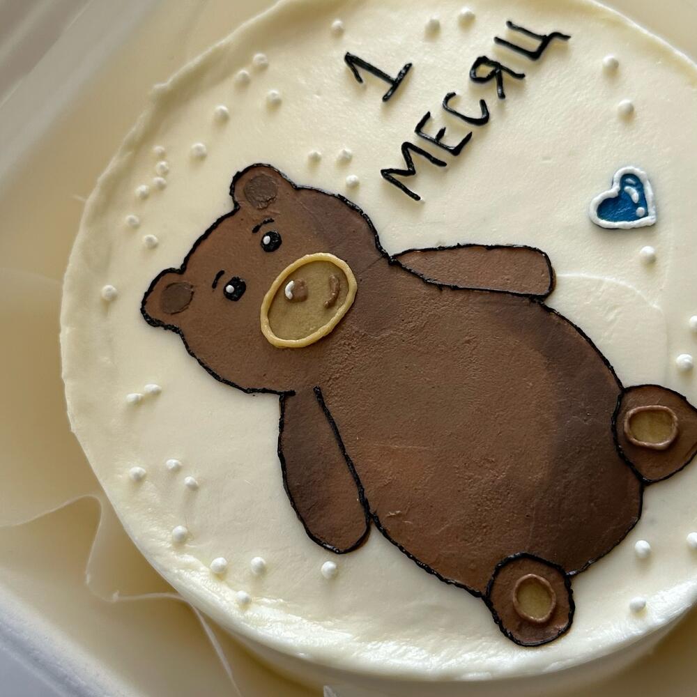 Бенто торт малышу на месяц с мишкой/медведем