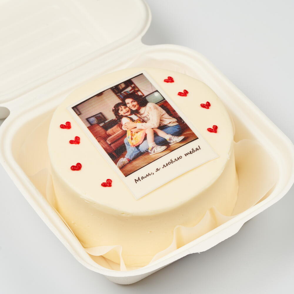 Бенто-торт "Мама, я люблю тебя!" с вашим фото