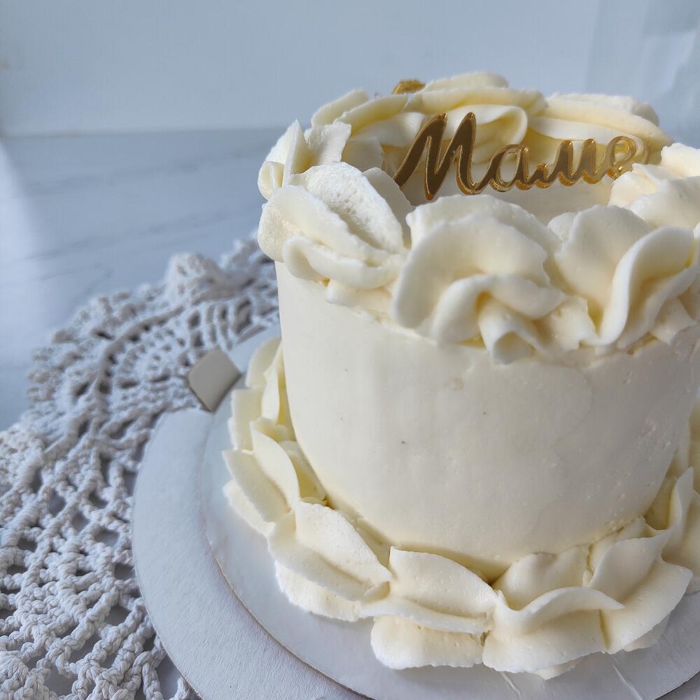 Бенто торт Маме Белый с золотом