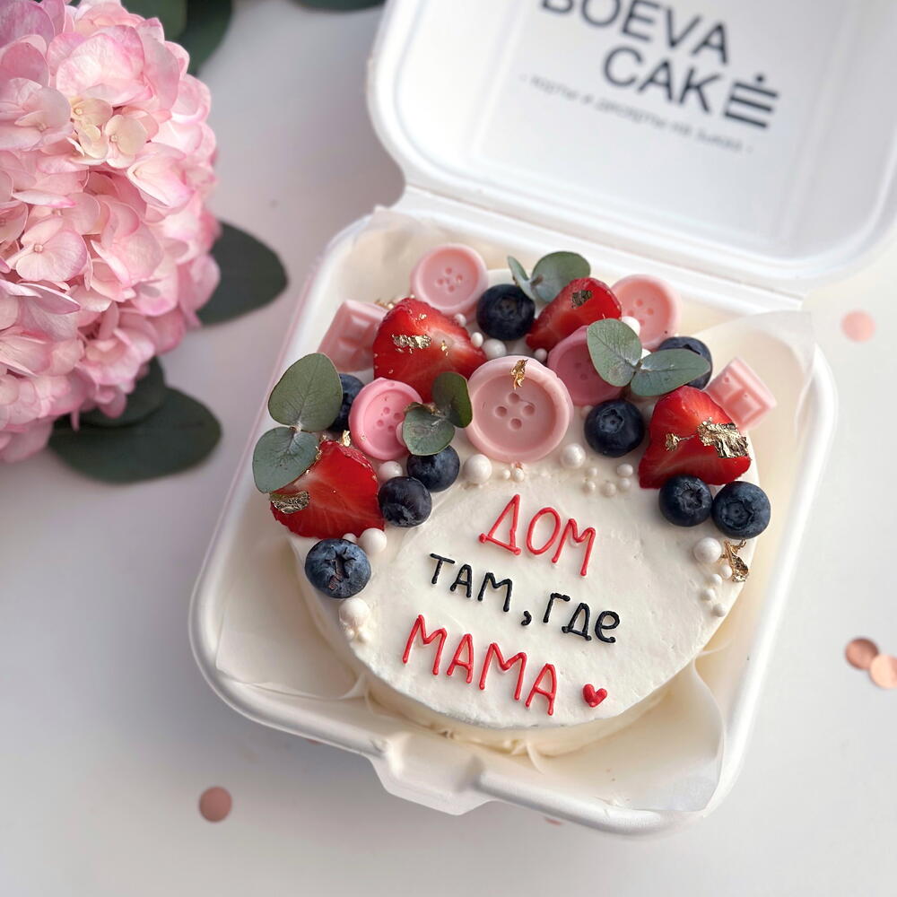Бенто торт маме , бенто на День матери с ягодами
