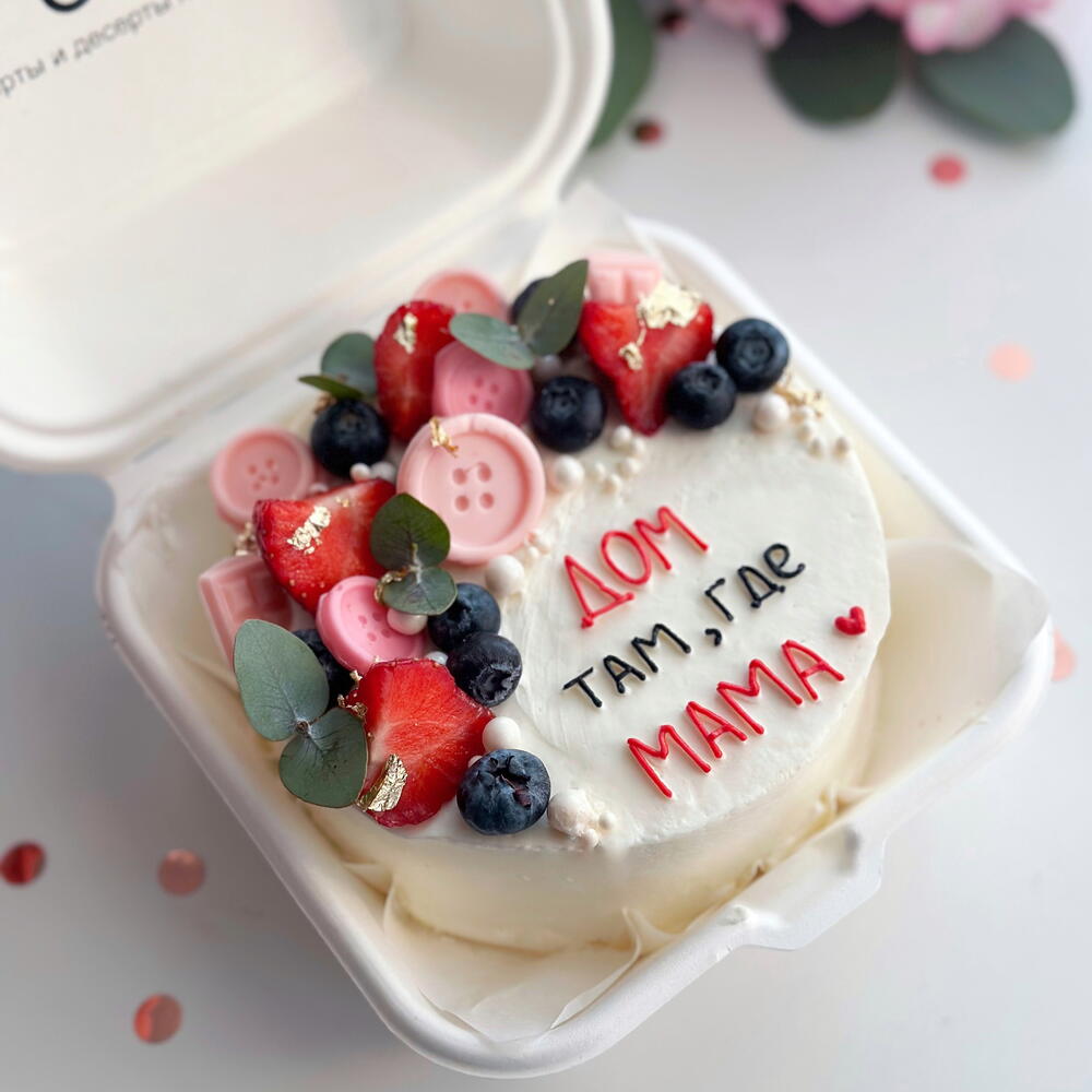 Бенто торт маме , бенто на День матери с ягодами