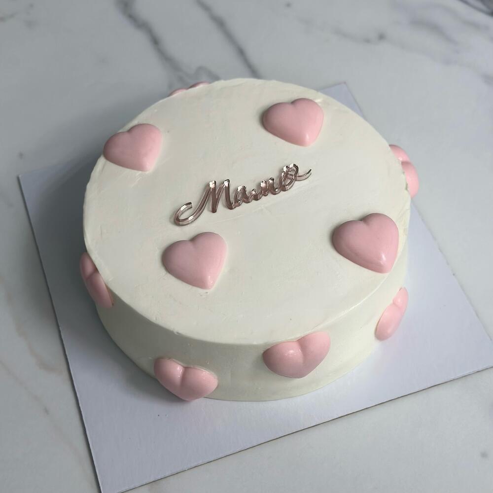 Бенто-торт Маме к 8 марта сердца