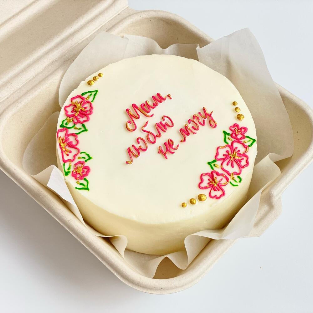 Бенто торт маме «Мам, люблю, не могу»
