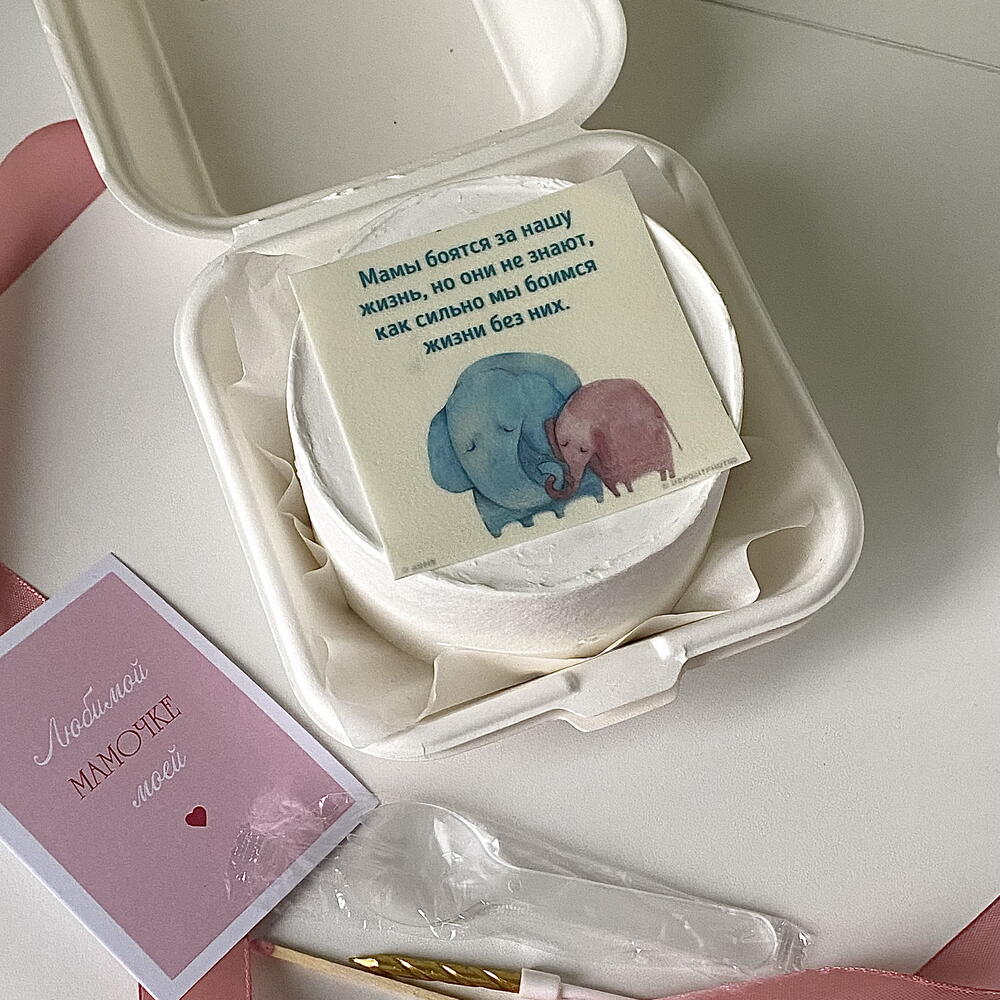 Бенто торт маме «Мамы боятся за нашу жизнь, но ни не знают, как сильно мы боимся жизни без них»