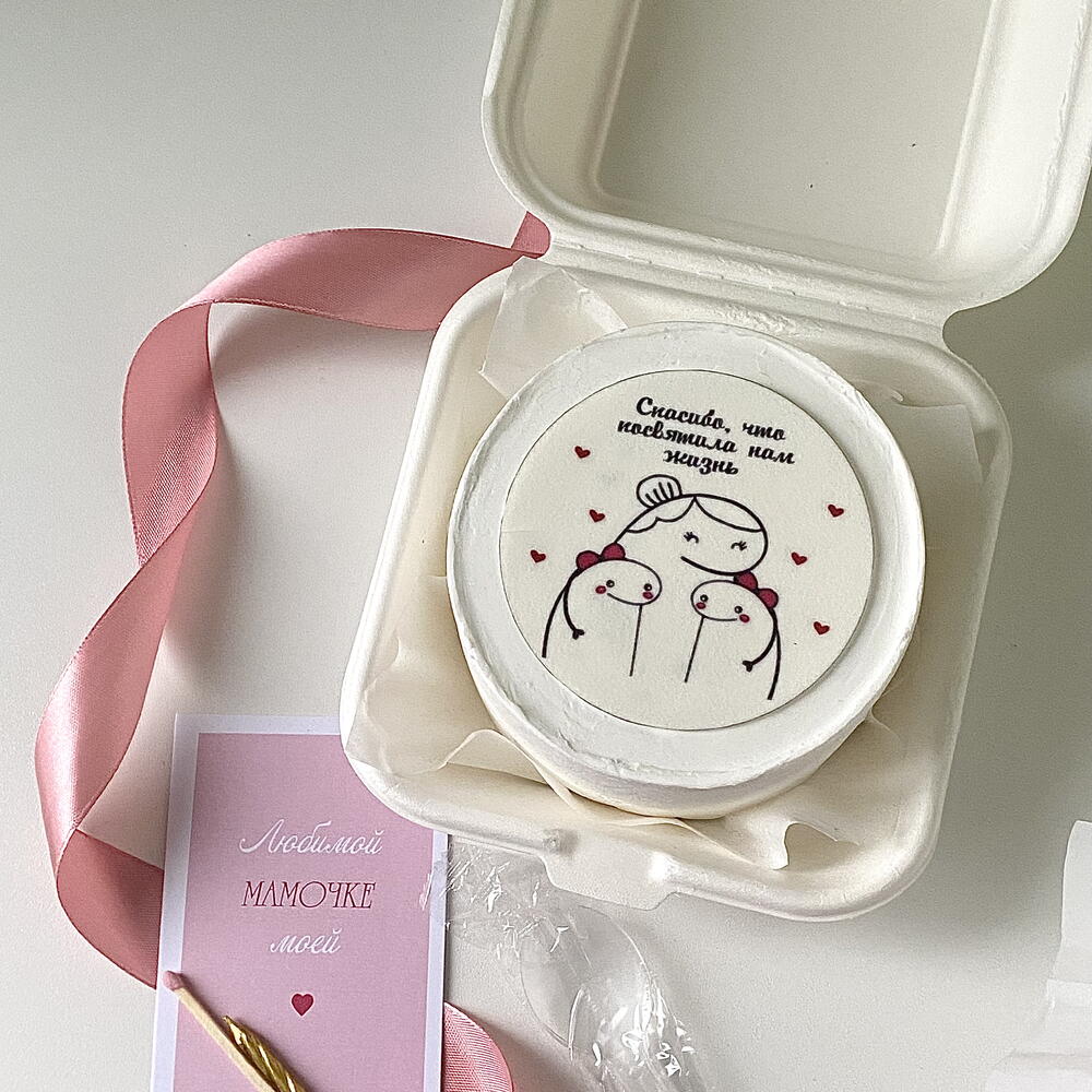 Бенто торт маме от дочек «Спасибо, что посвятила нам жизнь»