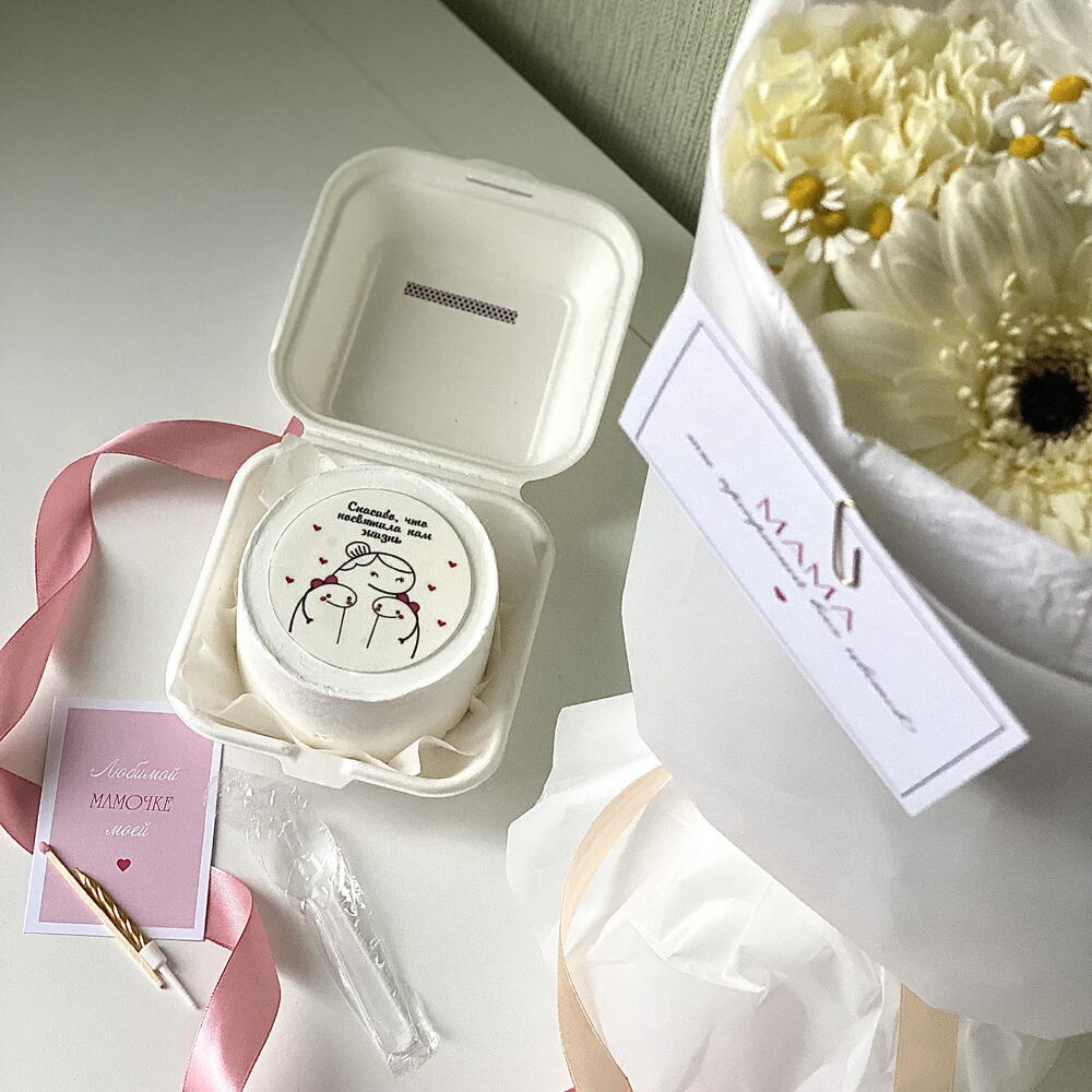 Бенто торт маме от дочек «Спасибо, что посвятила нам жизнь»