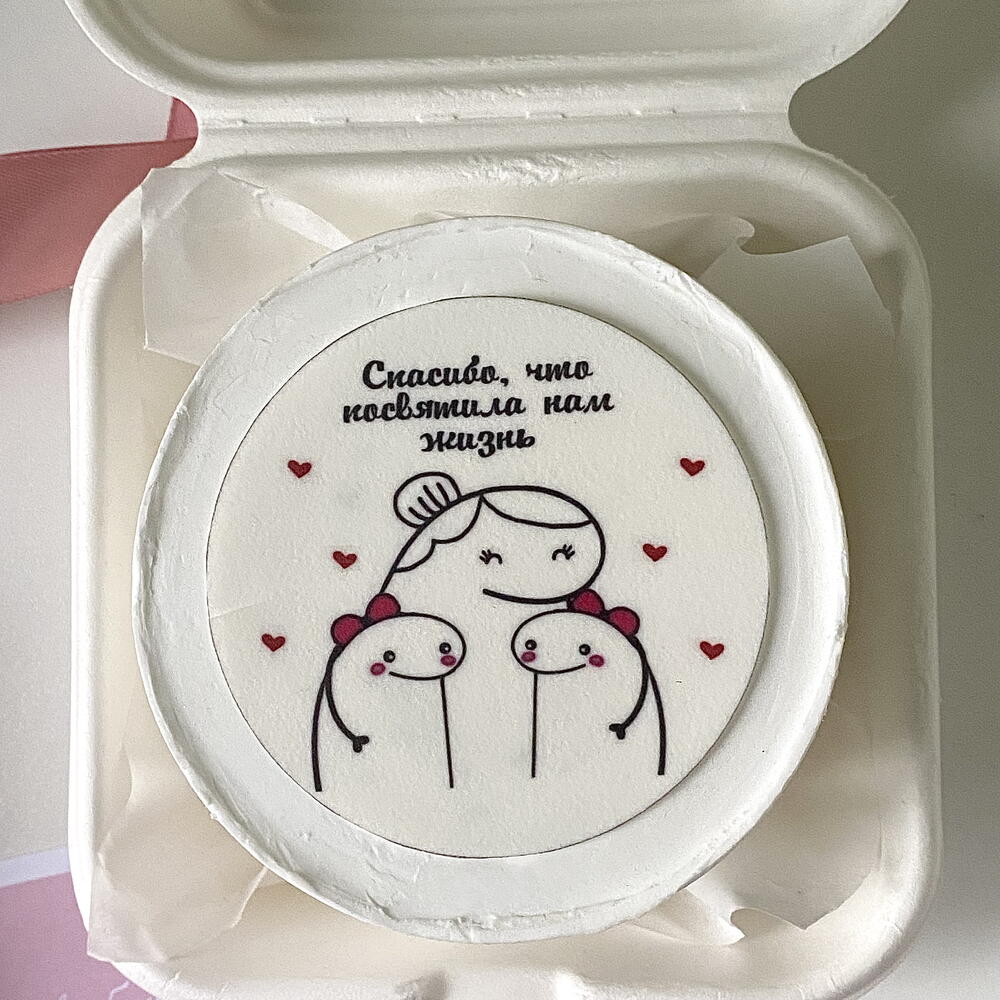 Бенто торт маме от дочек «Спасибо, что посвятила нам жизнь»