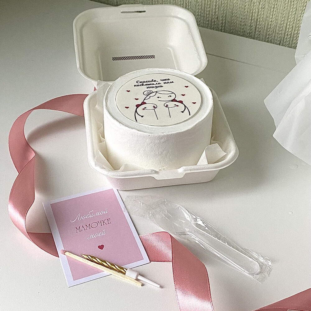 Бенто торт маме от дочек «Спасибо, что посвятила нам жизнь»