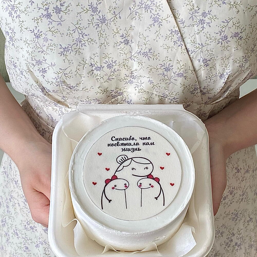 Бенто торт маме от дочек «Спасибо, что посвятила нам жизнь»