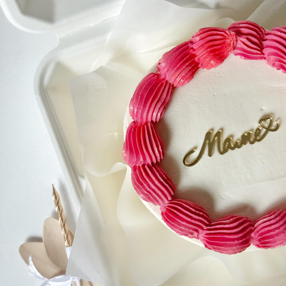 Бенто-торт маме с акриловым топпером "Маме"