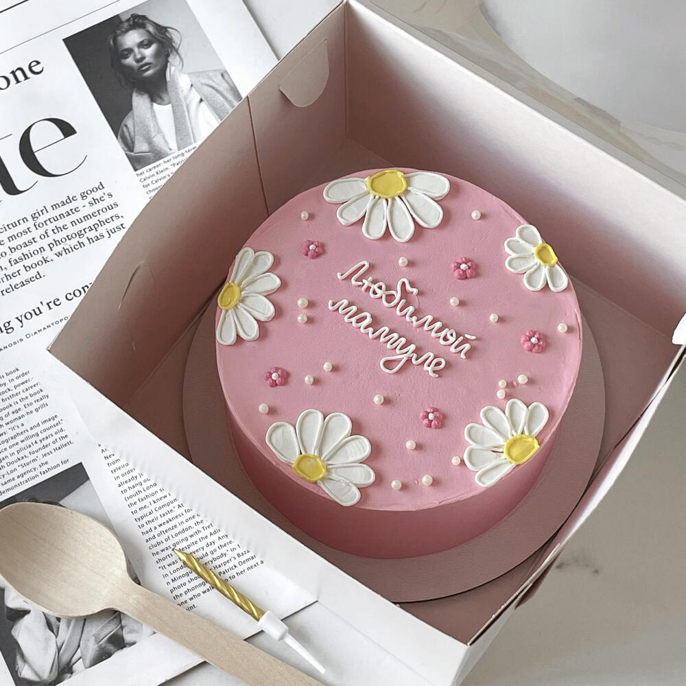 Бенто-торт маме с ромашками