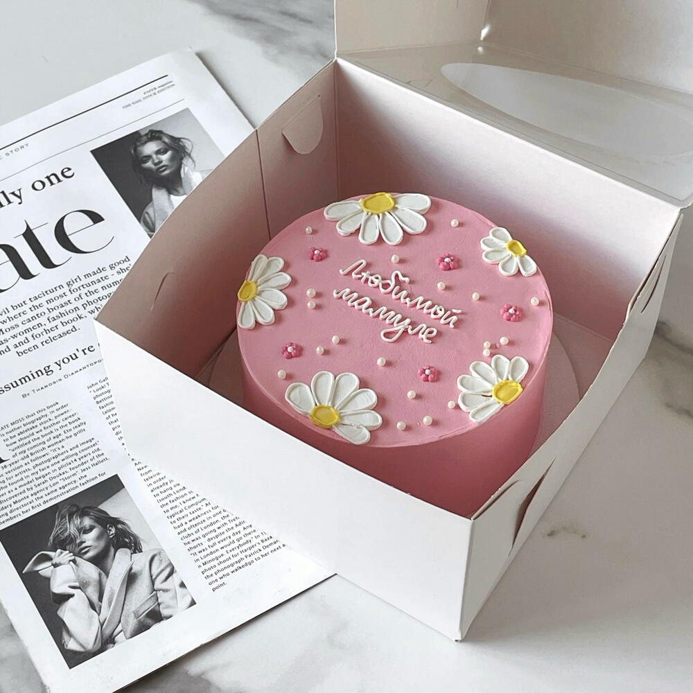 Бенто-торт маме с ромашками