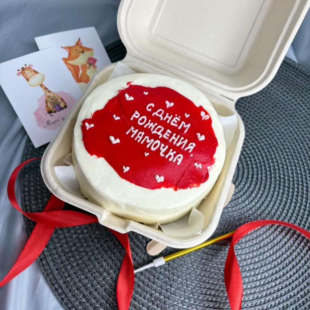Бенто торт Маме с сердечками
