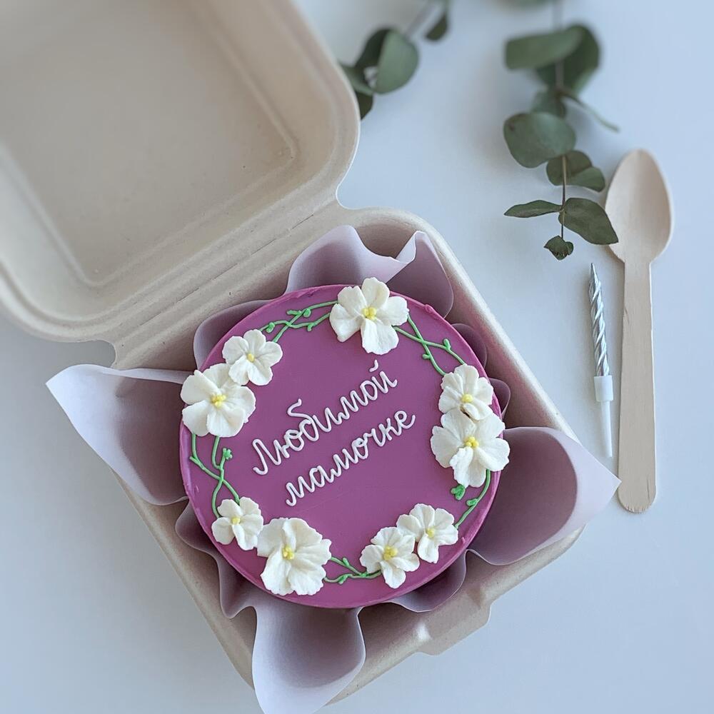 Бенто торт Маме с цветочками
