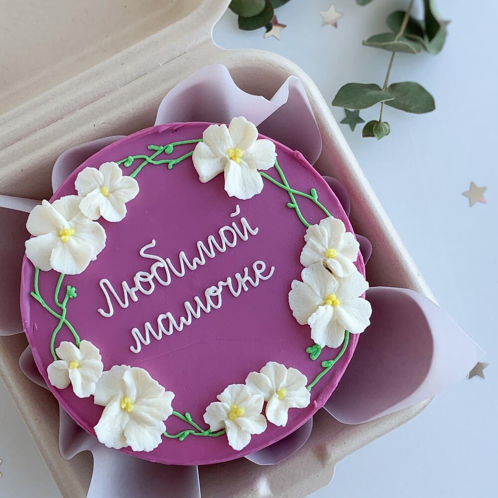 Бенто торт Маме с цветочками