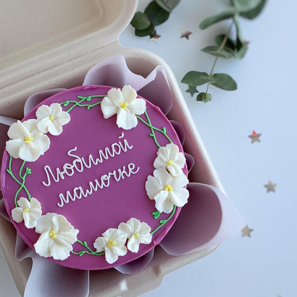 Бенто торт Маме с цветочками