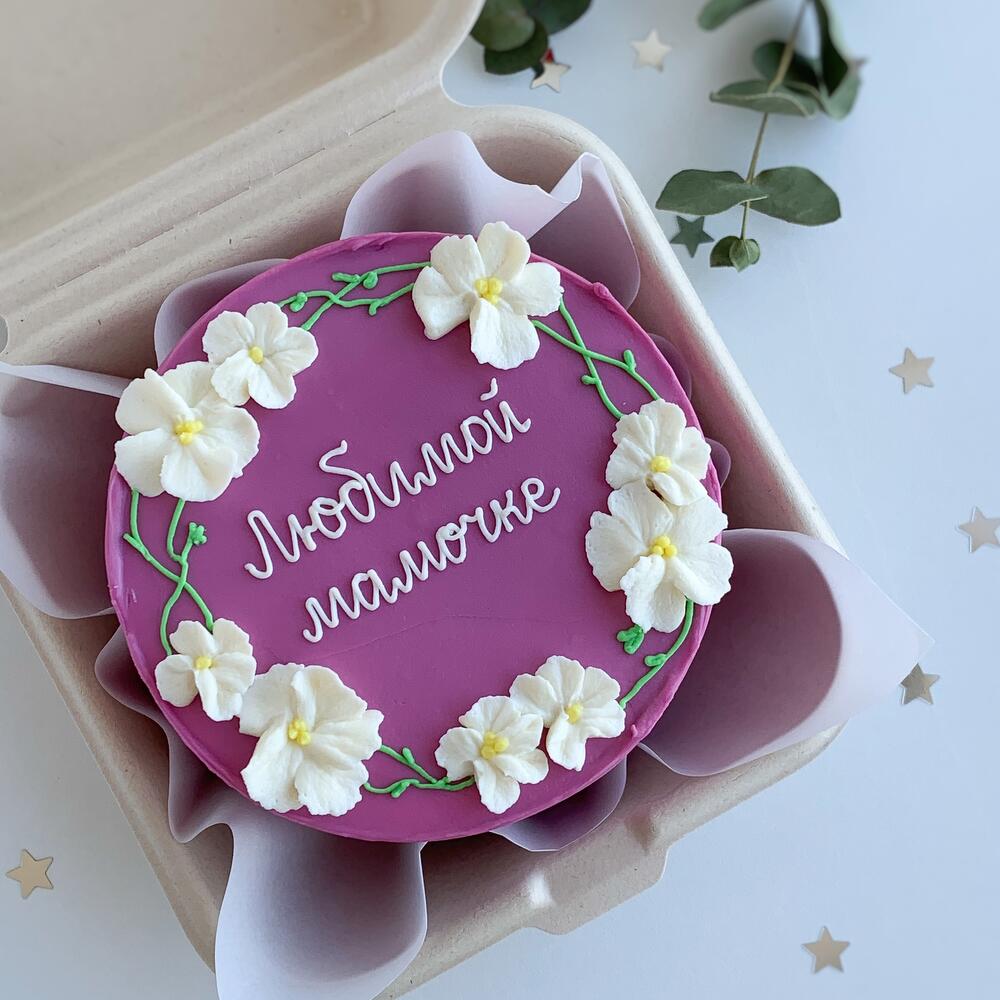 Бенто торт Маме с цветочками
