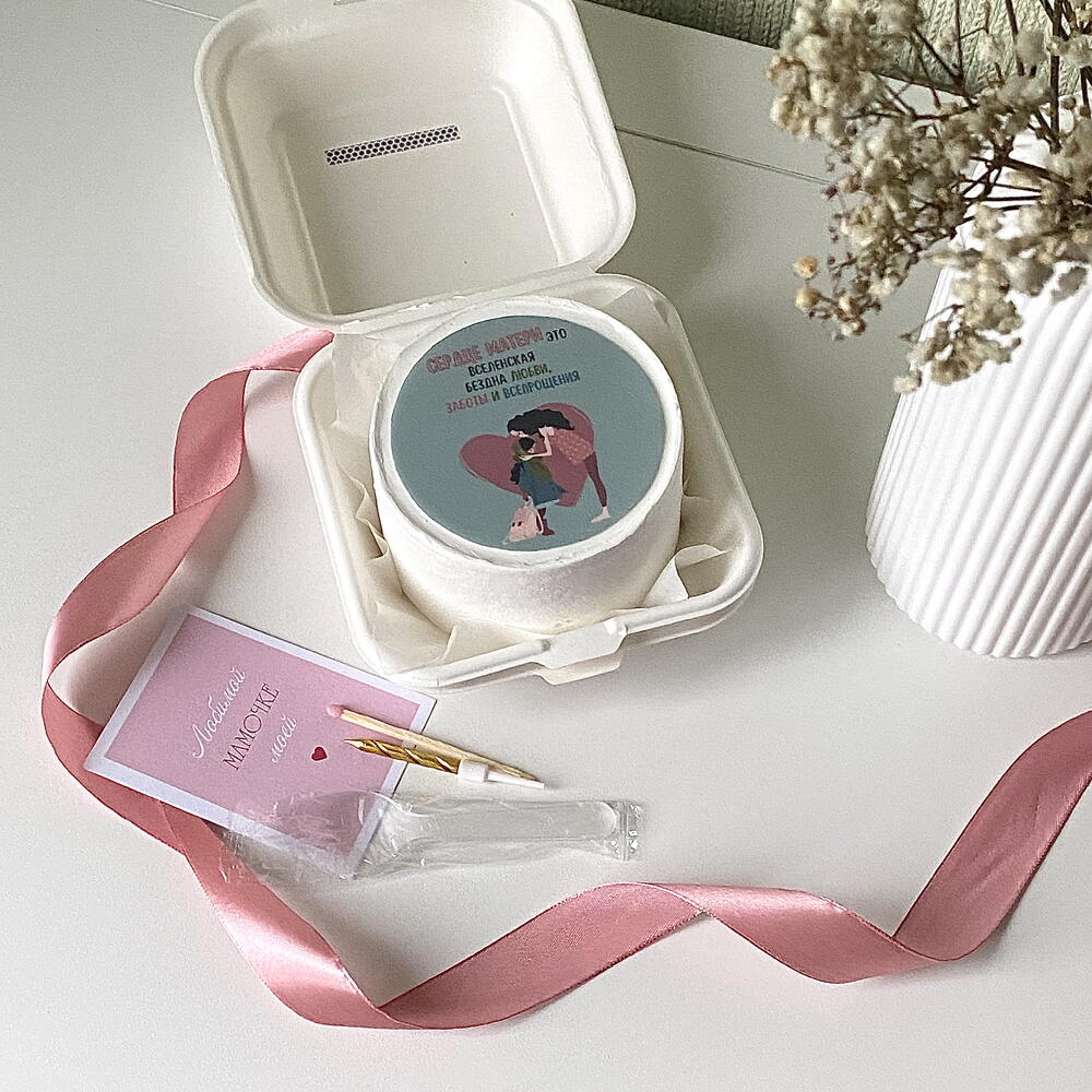 Бенто торт маме « Сердце матери - это вселенская бездна любви, заботы и всепрощения»