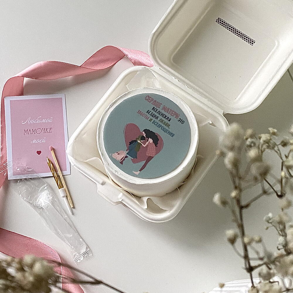 Бенто торт маме « Сердце матери - это вселенская бездна любви, заботы и всепрощения»