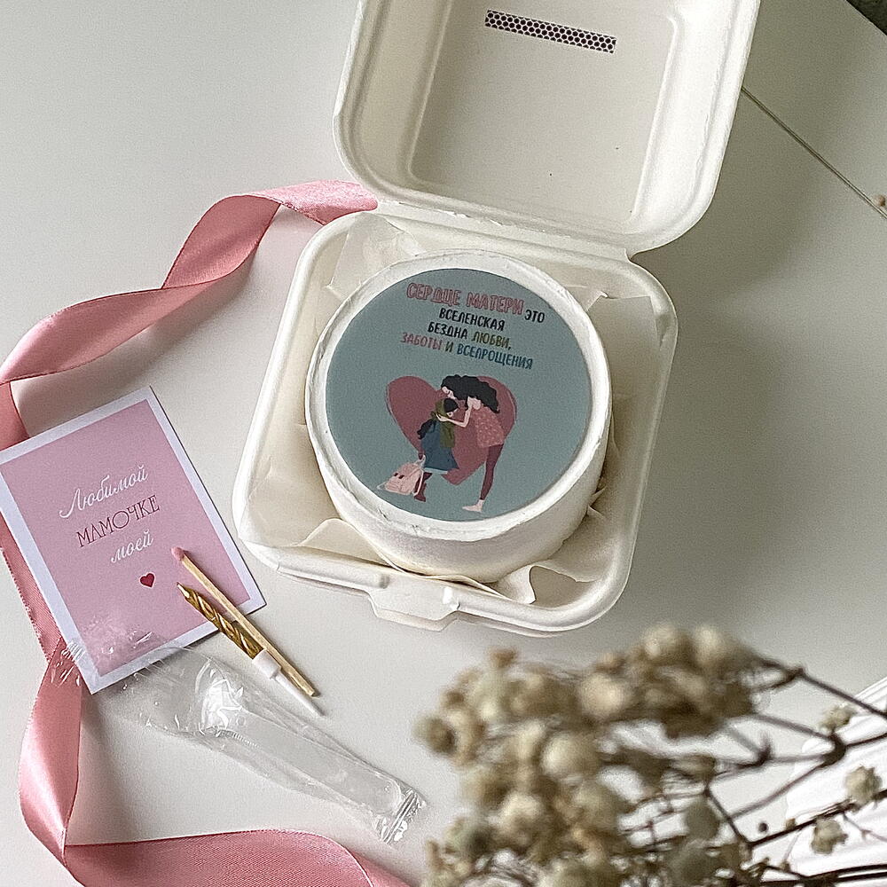 Бенто торт маме « Сердце матери - это вселенская бездна любви, заботы и всепрощения»