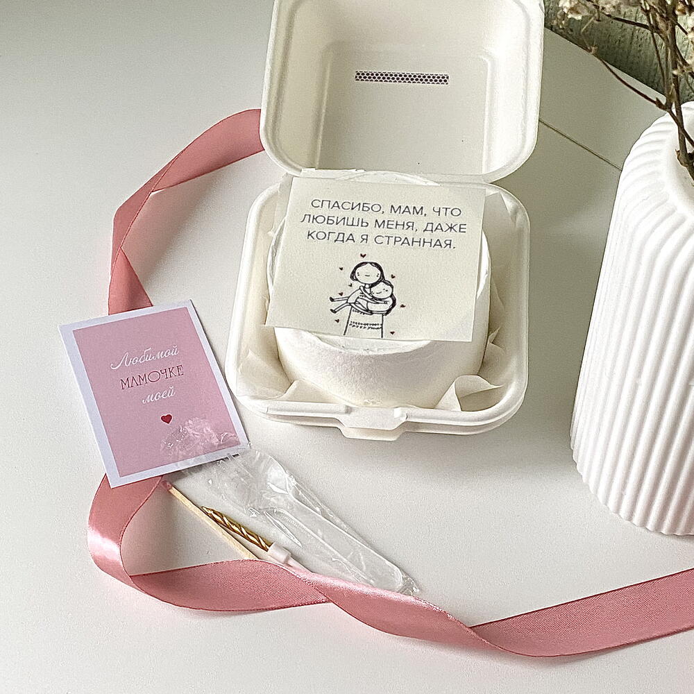 Бенто торт маме «спасибо, мам, что любишь меня, даже когда я странная»