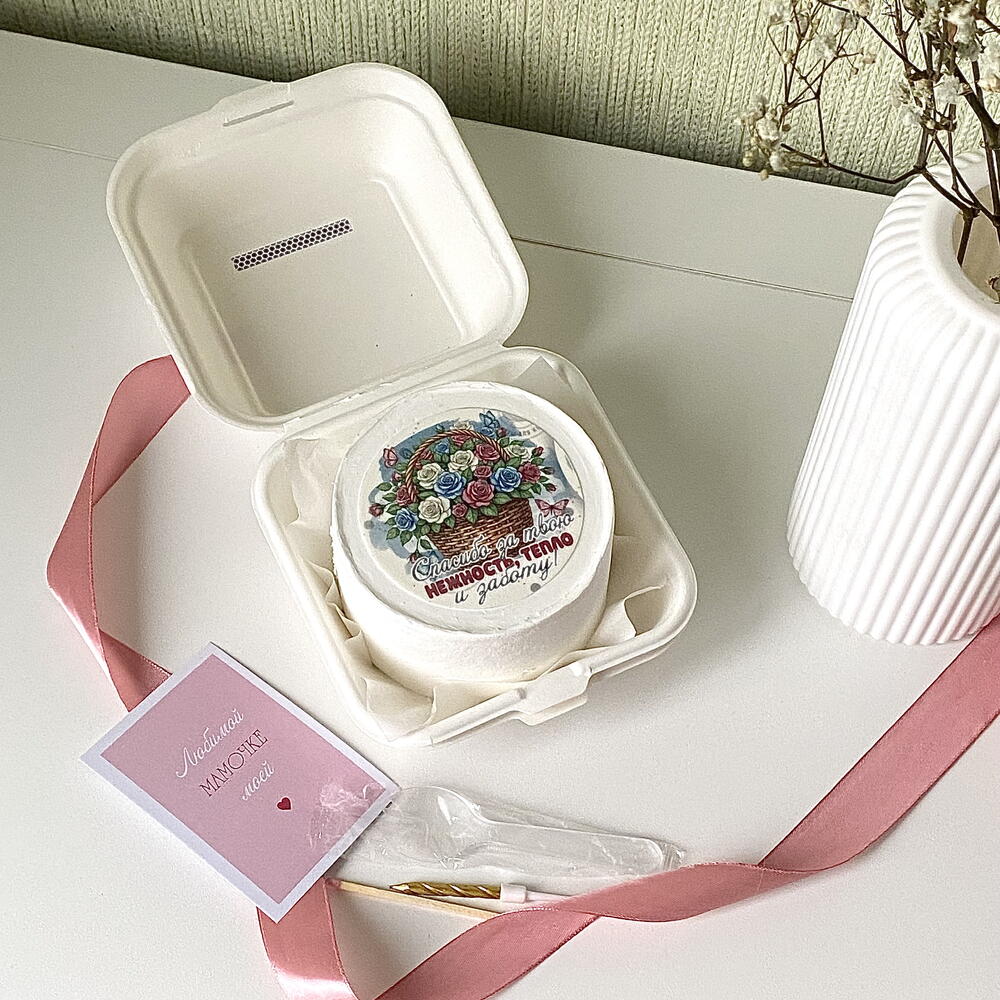 Бенто торт маме «Спасибо за таою нежность, тепло и заботу!»