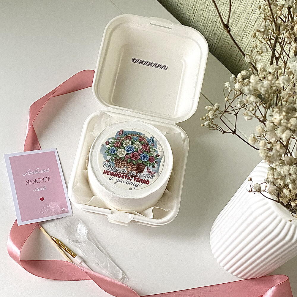 Бенто торт маме «Спасибо за таою нежность, тепло и заботу!»