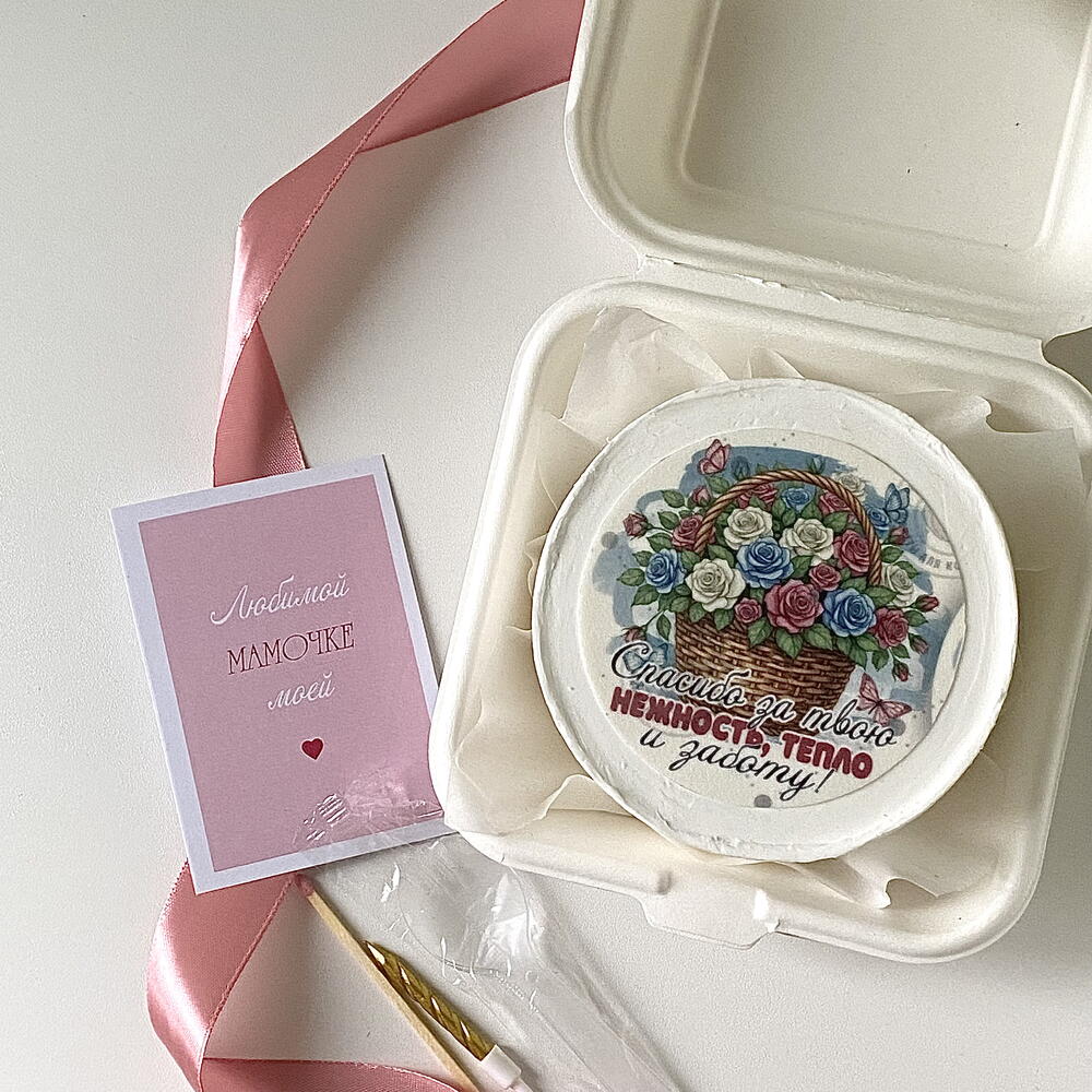 Бенто торт маме «Спасибо за таою нежность, тепло и заботу!»