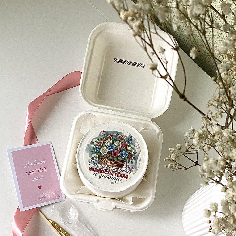 Бенто торт маме «Спасибо за таою нежность, тепло и заботу!»