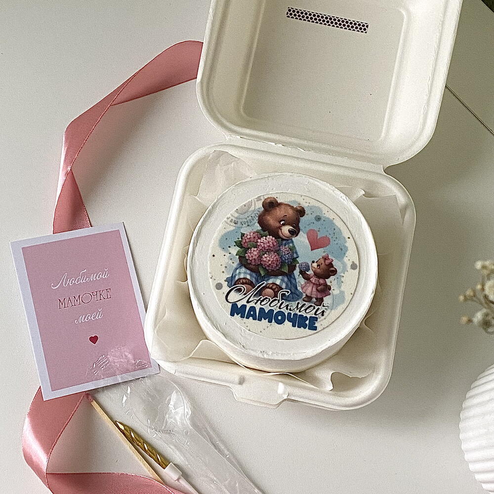 Бенто торт мамочке с мишками «Любимой мамочке»