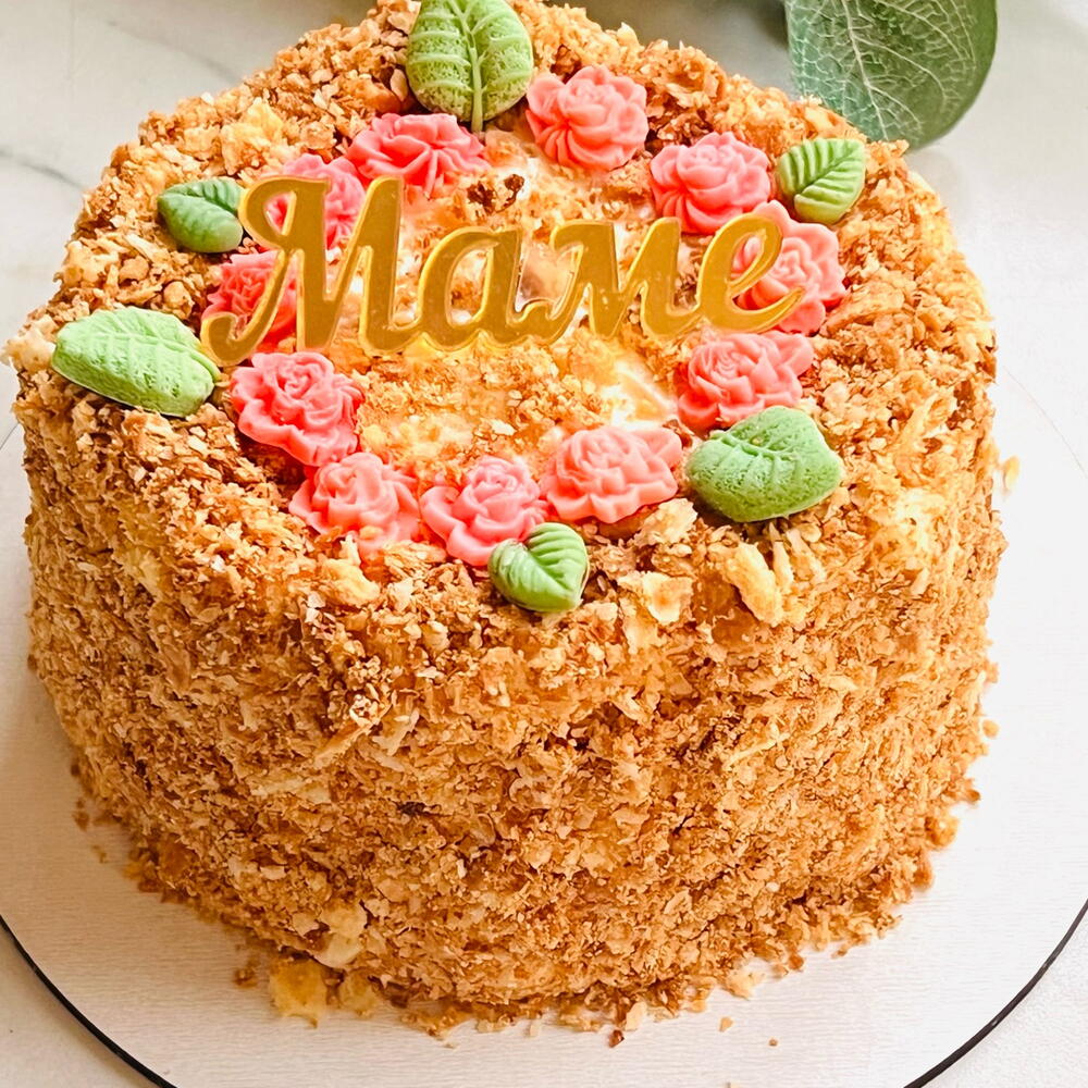 Бенто торт медовик с ягодным конфи