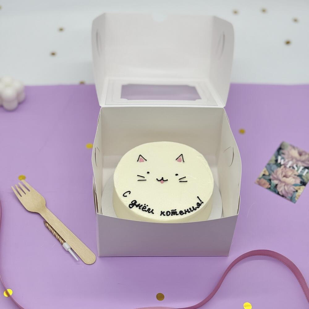 Бенто торт "Милый котик" в подарок на День рождения девушке