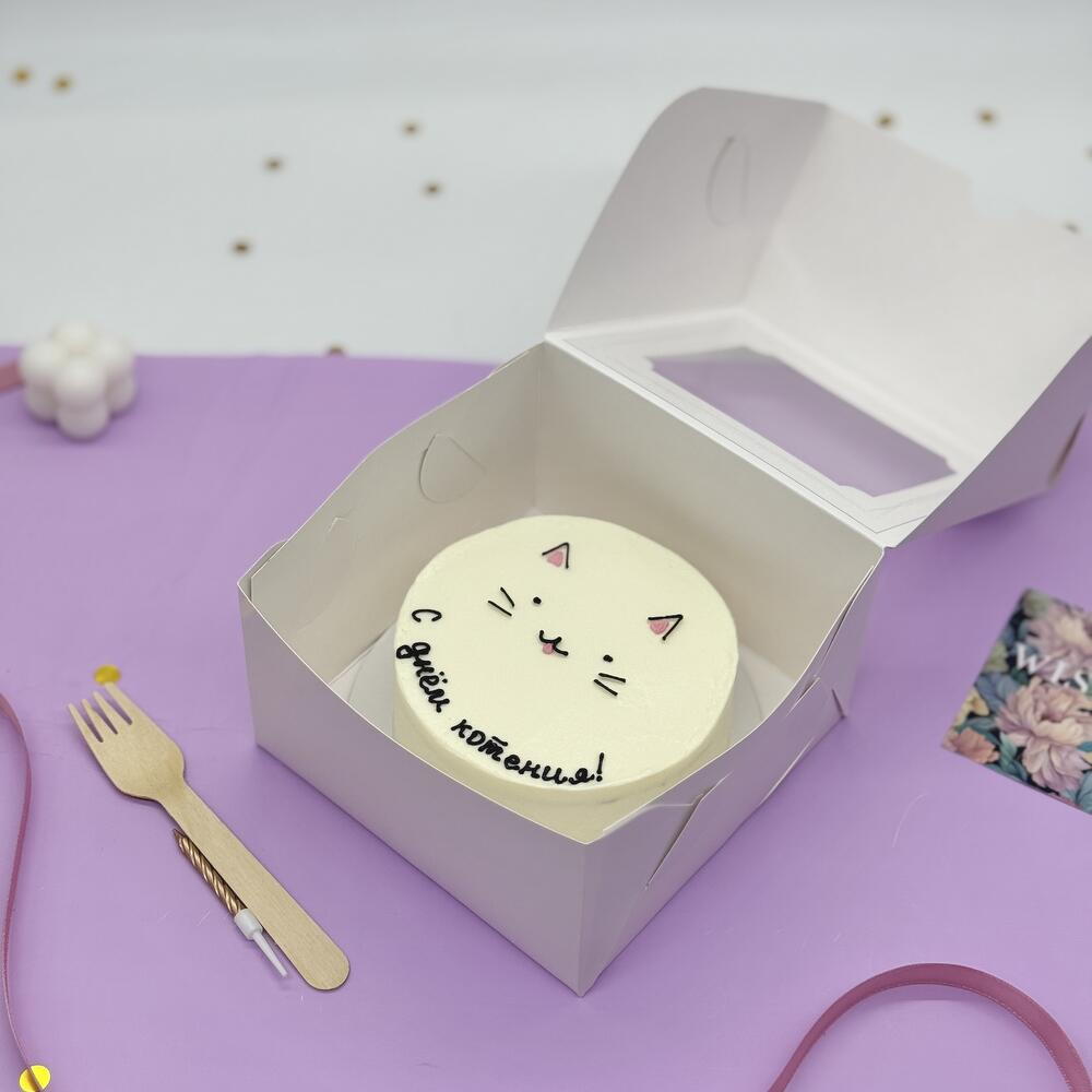 Бенто торт "Милый котик" в подарок на День рождения девушке