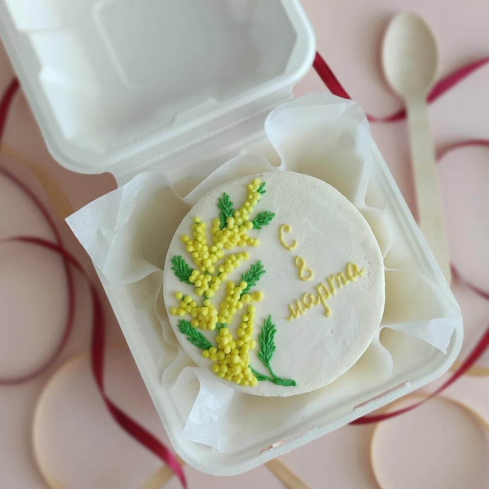 Бенто-торт "Мимоза" - хит подарок маме, девушке, любимой, подруге, коллеге, бабушке, женский подарок на 8 марта