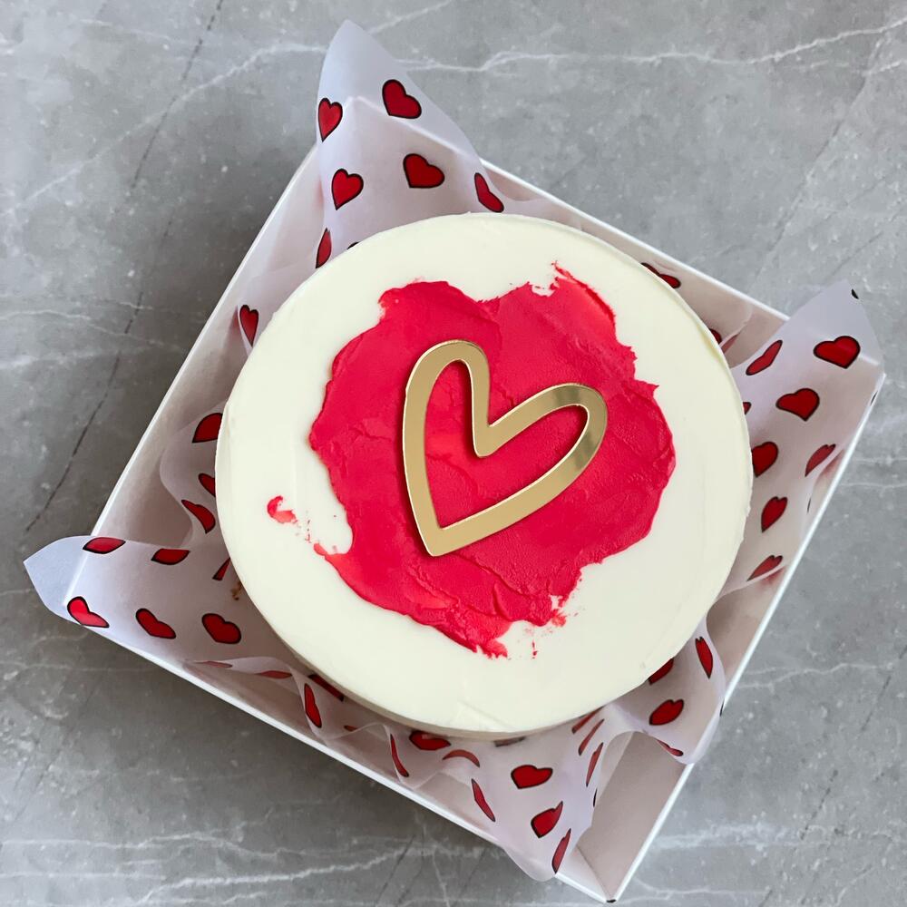 Бенто торт минимализм сердце на 14 февраля День влюбленных