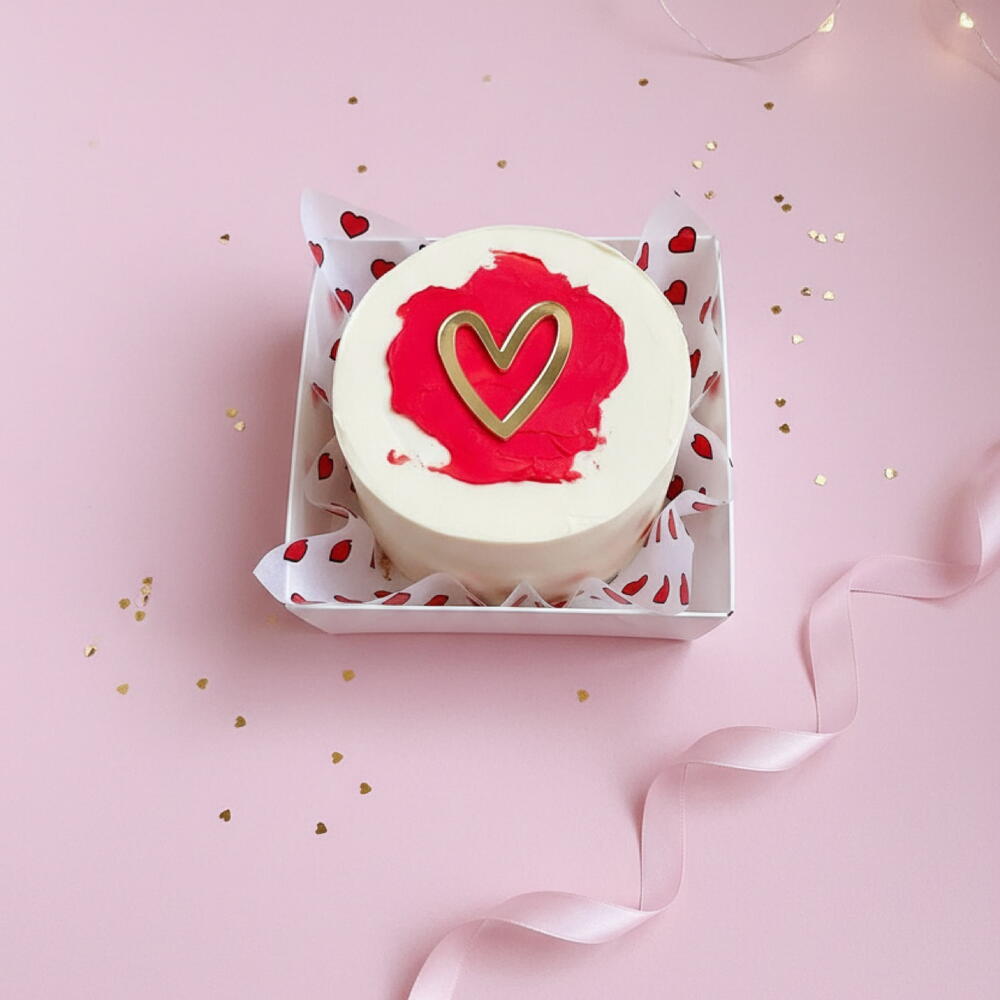 Бенто торт минимализм сердце на 14 февраля День влюбленных